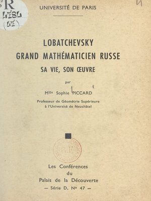 cover image of Lobatchevsky, grand mathématicien russe